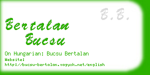 bertalan bucsu business card